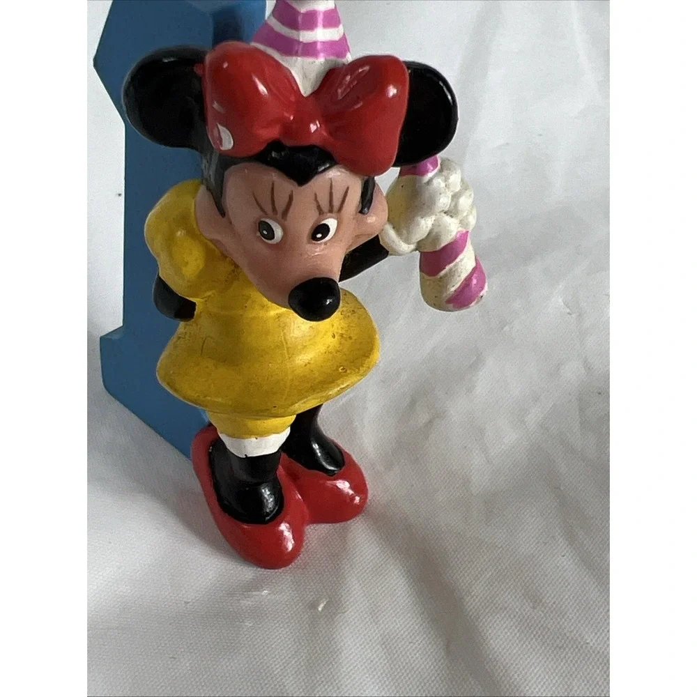 Vintage 1980's Disney Minnie Mouse 1st‎ Birthday No. 1 cake topper PVC Figure 2